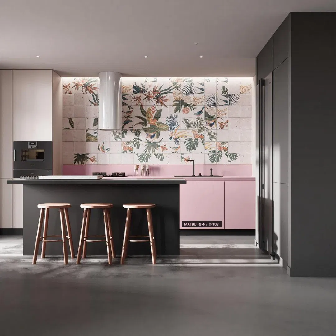 Custom Kitchen Cabinets Made From Chipboard with Melamine Finish in Modern Style Featuring Matte Effect and Environmentally Friendly Materials