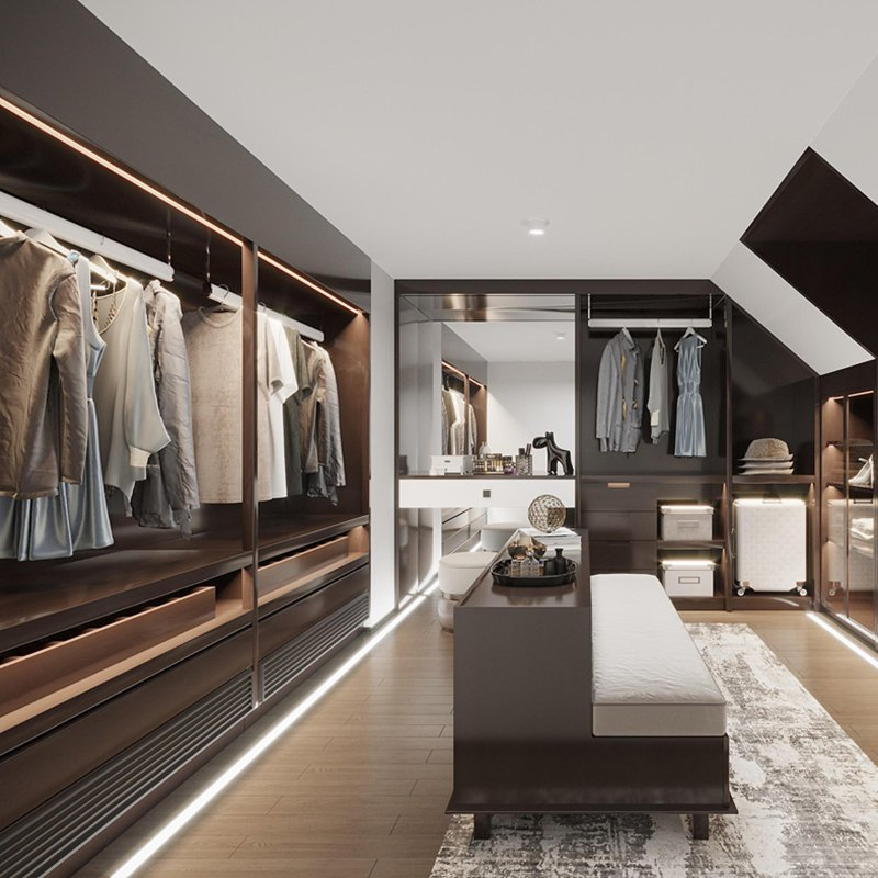 China Wholesale Modern Hinged Sliding Glass Door Closet Clothes Luxury Bedroom Furniture Melamine Flat Pack PVC Wardrobe with Desk