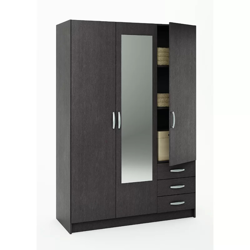 Wholesale Modern Bedroom Home Furniture Hinged Door Flat Packing Wooden Wardrobe