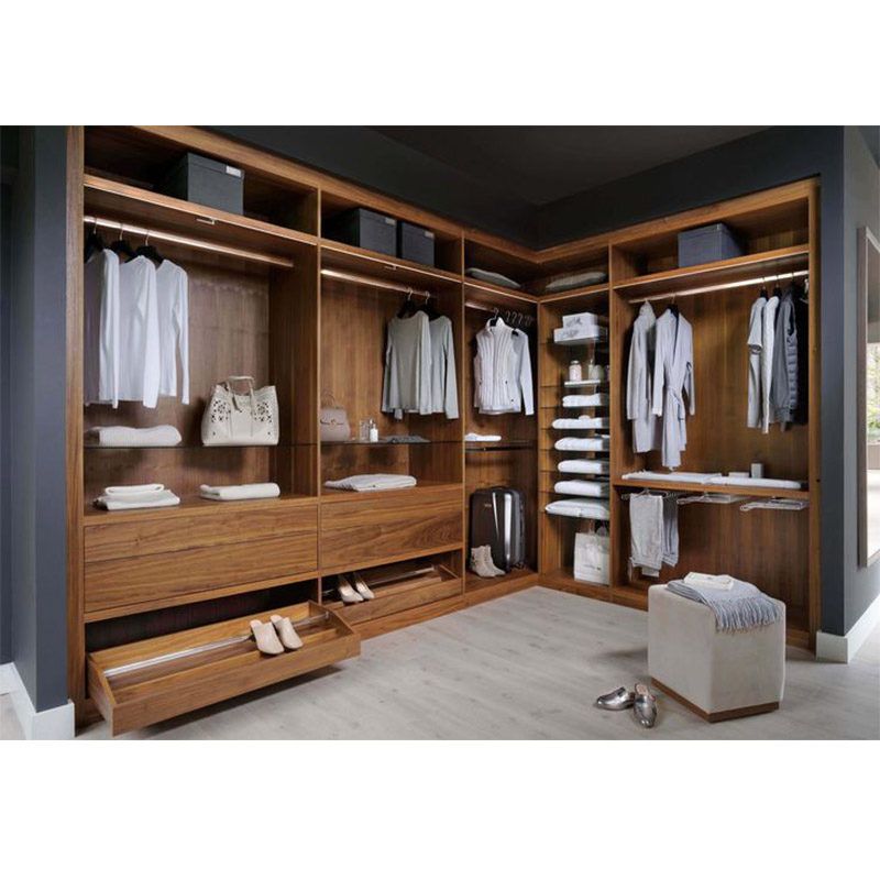 Customized Modern Wooden Closet Systems Walk in Closet Bedroom Wall Wardrobe