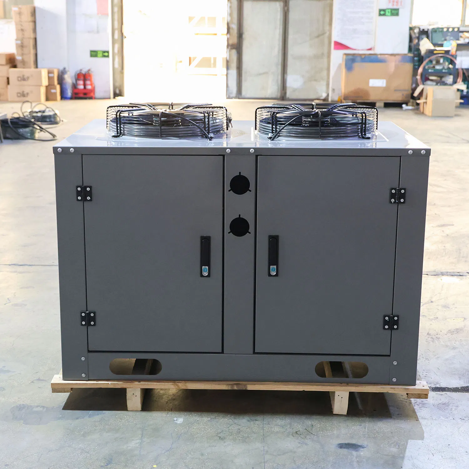 High Temperature Wall-Mounted Air Cooled Scroll Refrigeration Compressor Condensing Unit for Cold Storage Room Food Processing Workshop Air Conditioning