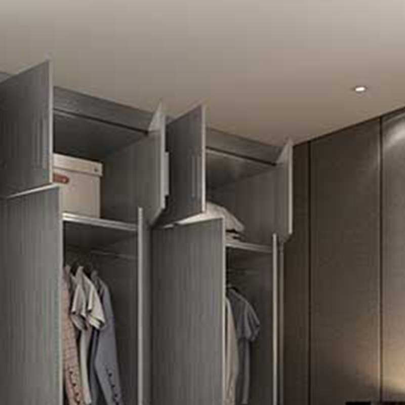 Contemporary Wood Grain Melamine Wardrobe with Spacious Hinged Doors