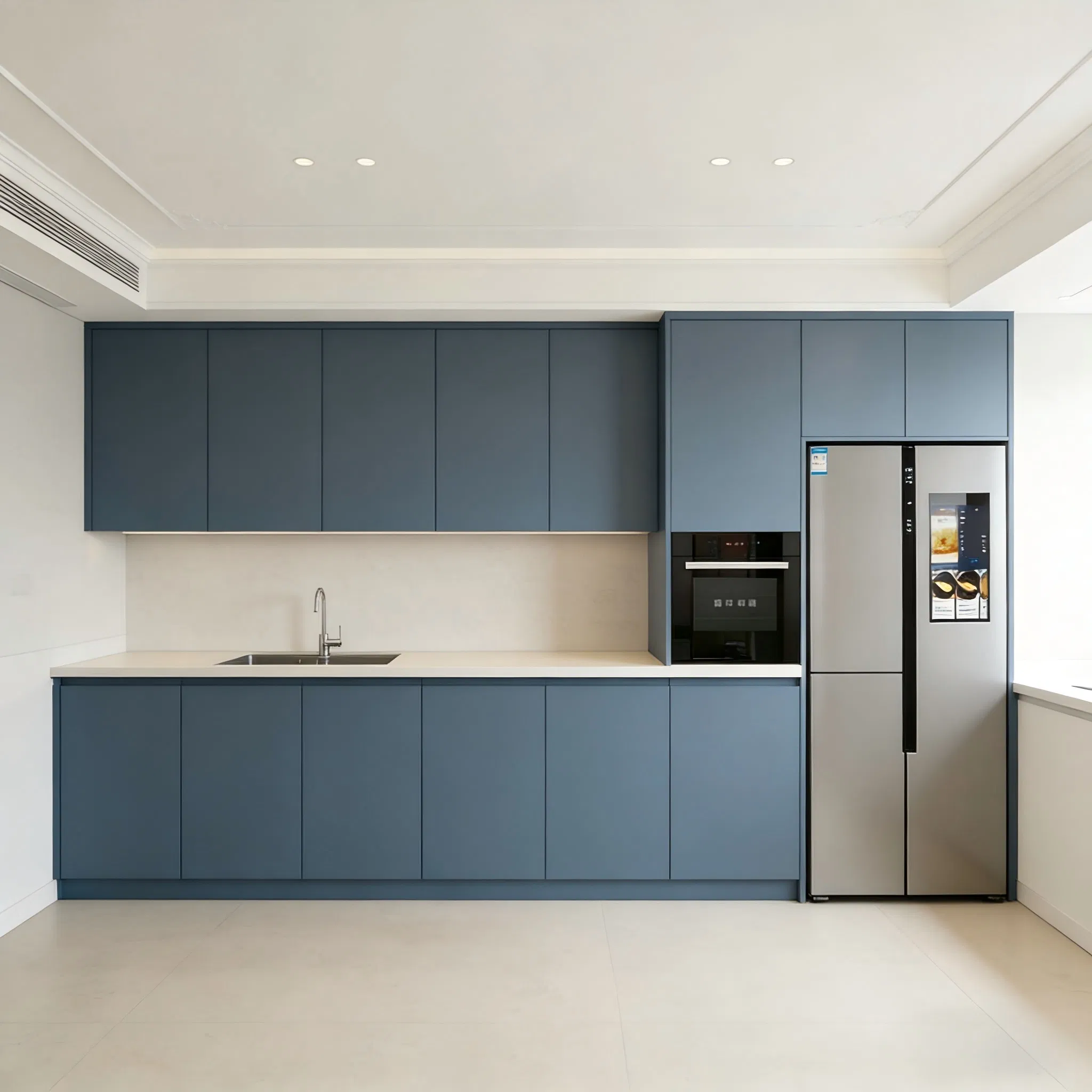 Solid Color / Wood Grain Custom Waterproof Kitchen Cabinet System with ISO9001