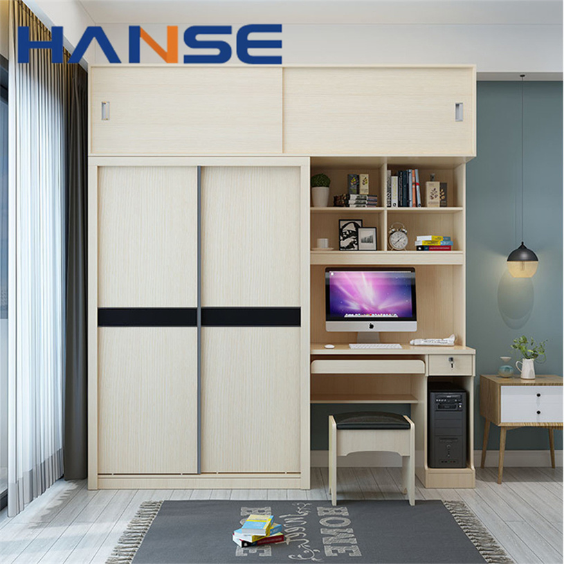 Custom Size Home Furniture Bedroom Modern Built in Portable Wooden Sliding Door Closet System Wardrobe