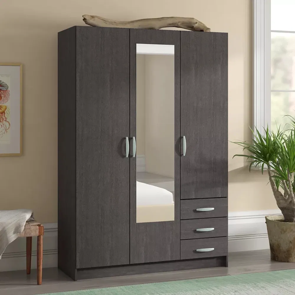 Wholesale Modern Bedroom Home Furniture Hinged Door Flat Packing Wooden Wardrobe