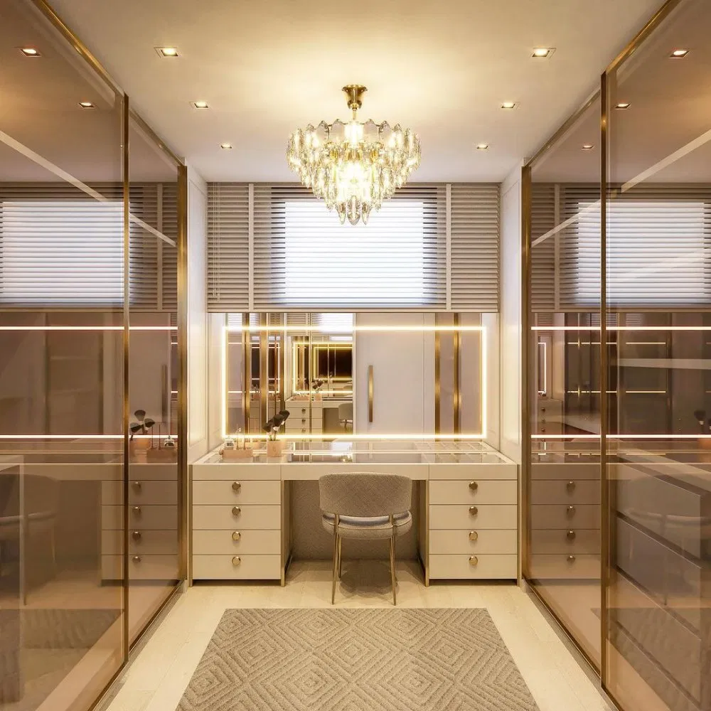 Luxury MDF Closet Storage System Organizer Bedroom Furniture Modular Wooden Custom Modern Design Walk in Closet Wardrobes