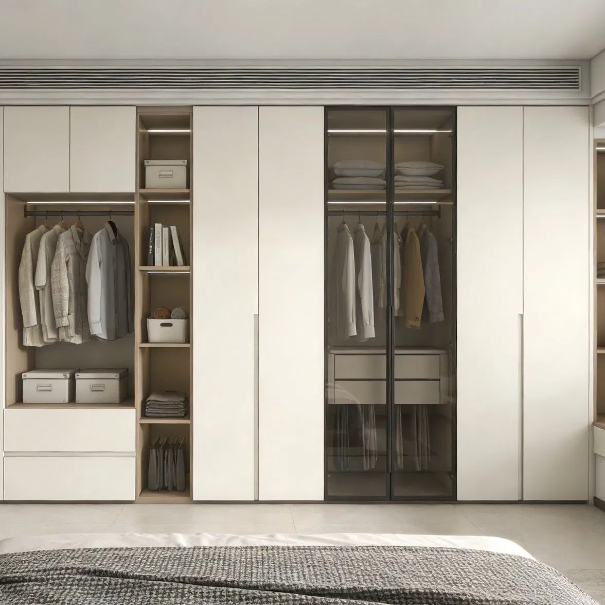 Modular Wardrobe System for Bedroom Custom Size MDF Furniture