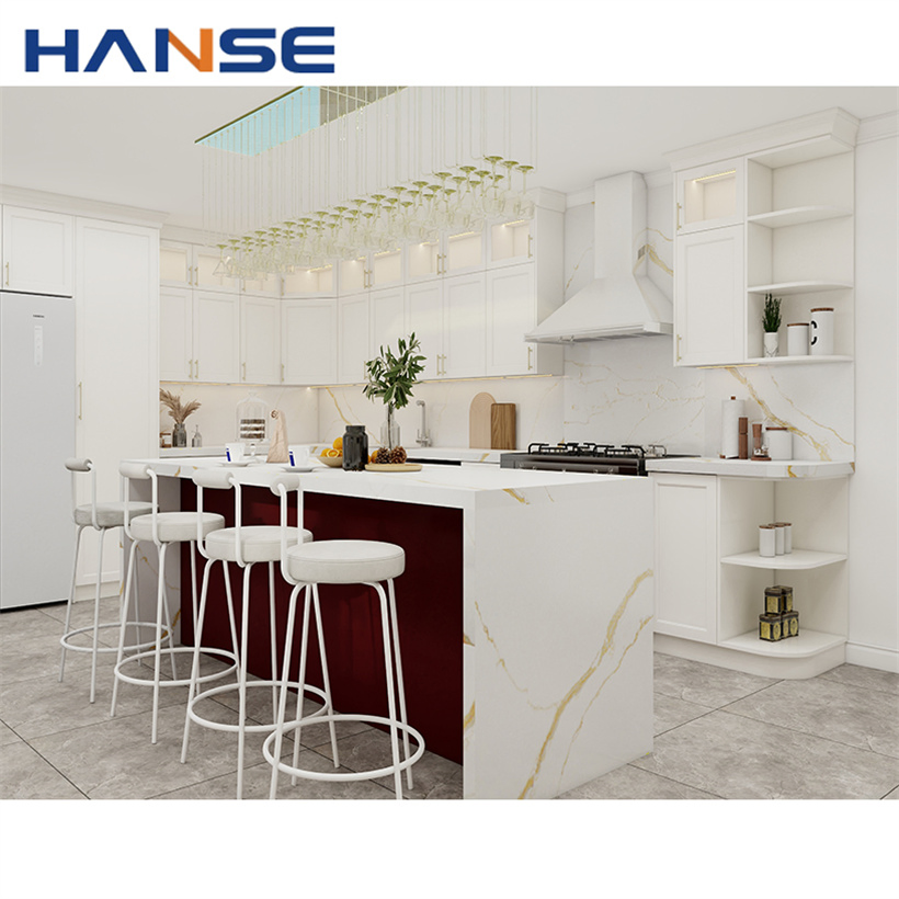 Modern American Style Lacquer Kitchen Cabinet Small Apartment Custom Gray L Shaped Cabinets Kitchen Set