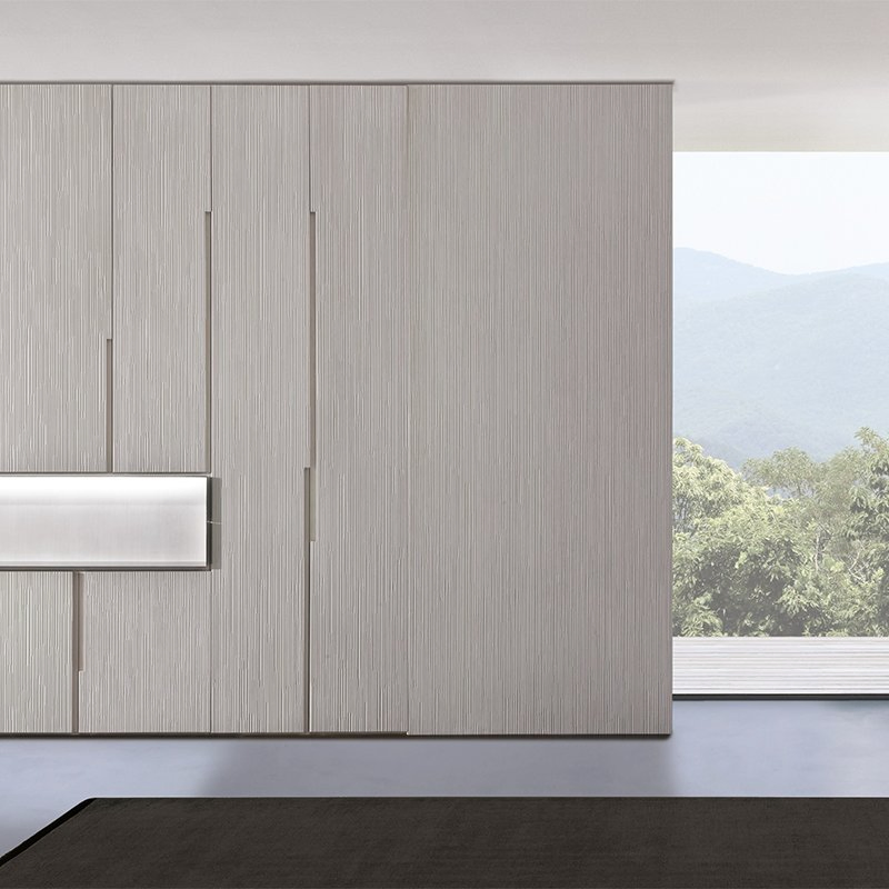 Elegant Oak Closet System Featuring Dtc Hardware for Bedroom Storage