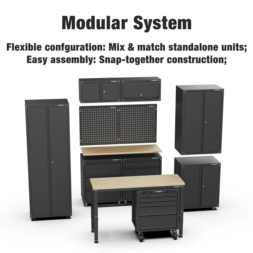 Supports Customized DIY Modular Kinbox Combinations Garage Storage Unit with Base and Wall Cabinets