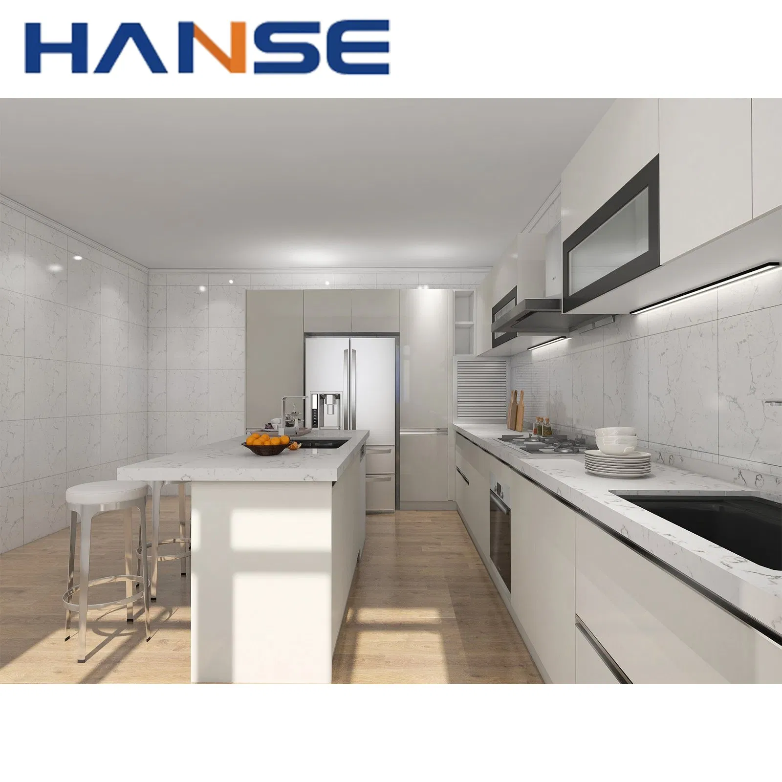 High End Affordable Custom Furniture Used Small Full White L Shaped Melamine Kitchen Cabinets