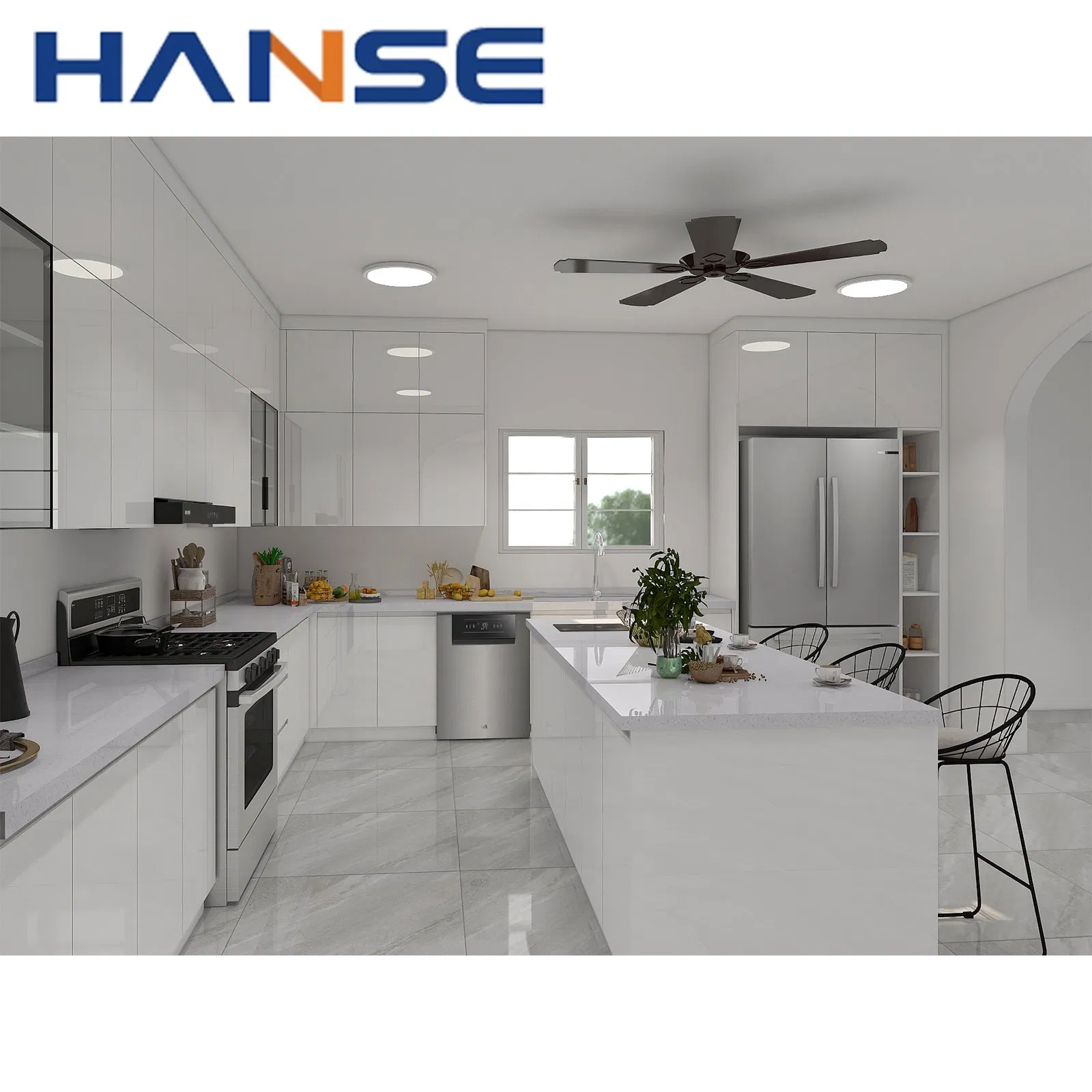 High End Affordable Custom Furniture Used Small Full White L Shaped Melamine Kitchen Cabinets