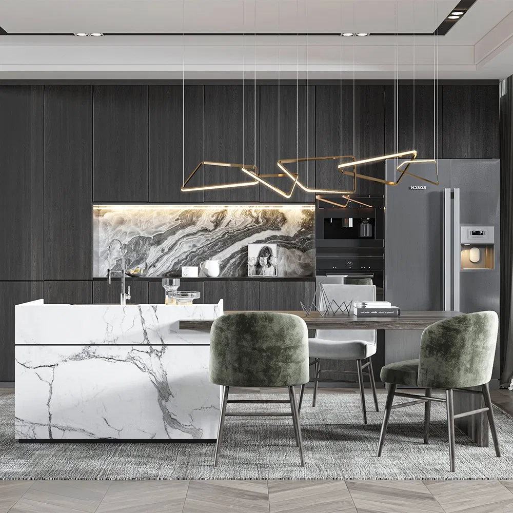 Modern Design Custom Furniture Small Full White L Shaped Melamine Kitchen Cabinets