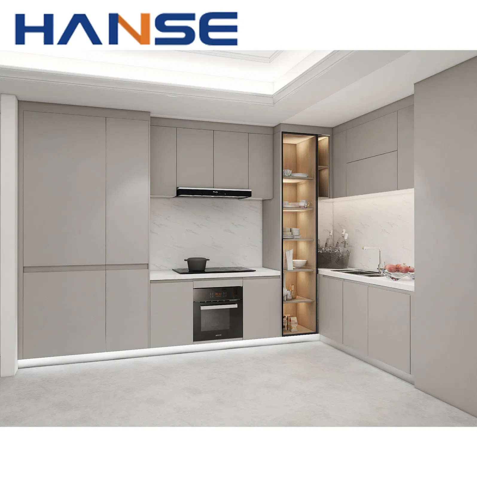 High End Affordable Custom Furniture Used Small Full White L Shaped Melamine Kitchen Cabinets