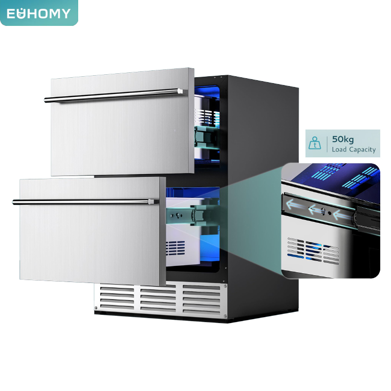 Sleek Silver Dual-Drawer Storage Solution for Small Areas