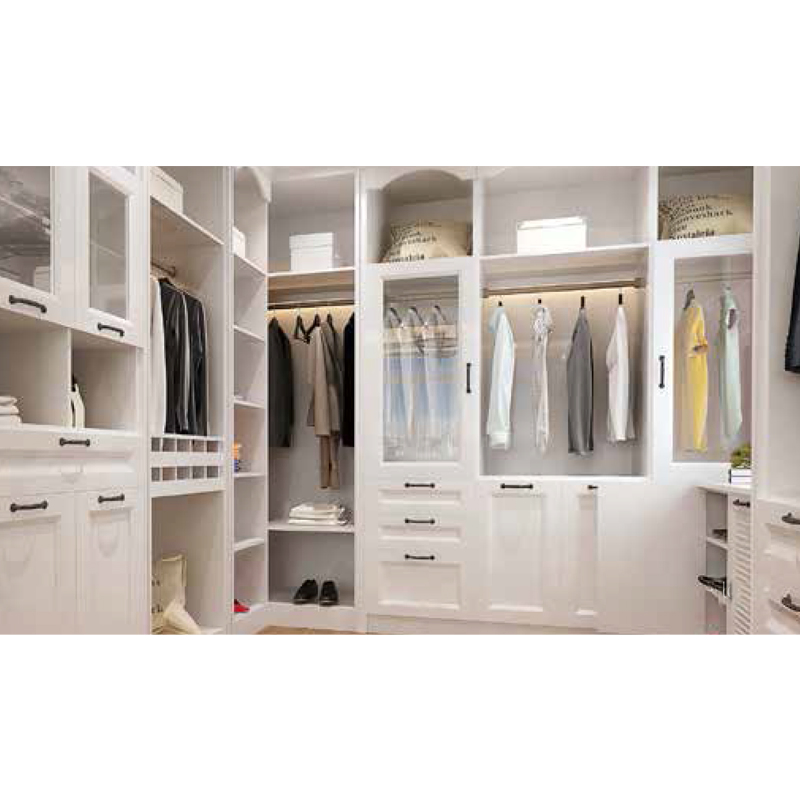 Customized Wooden Wardrobe Fitted Wardrobe with Hinged Doors for Apartments
