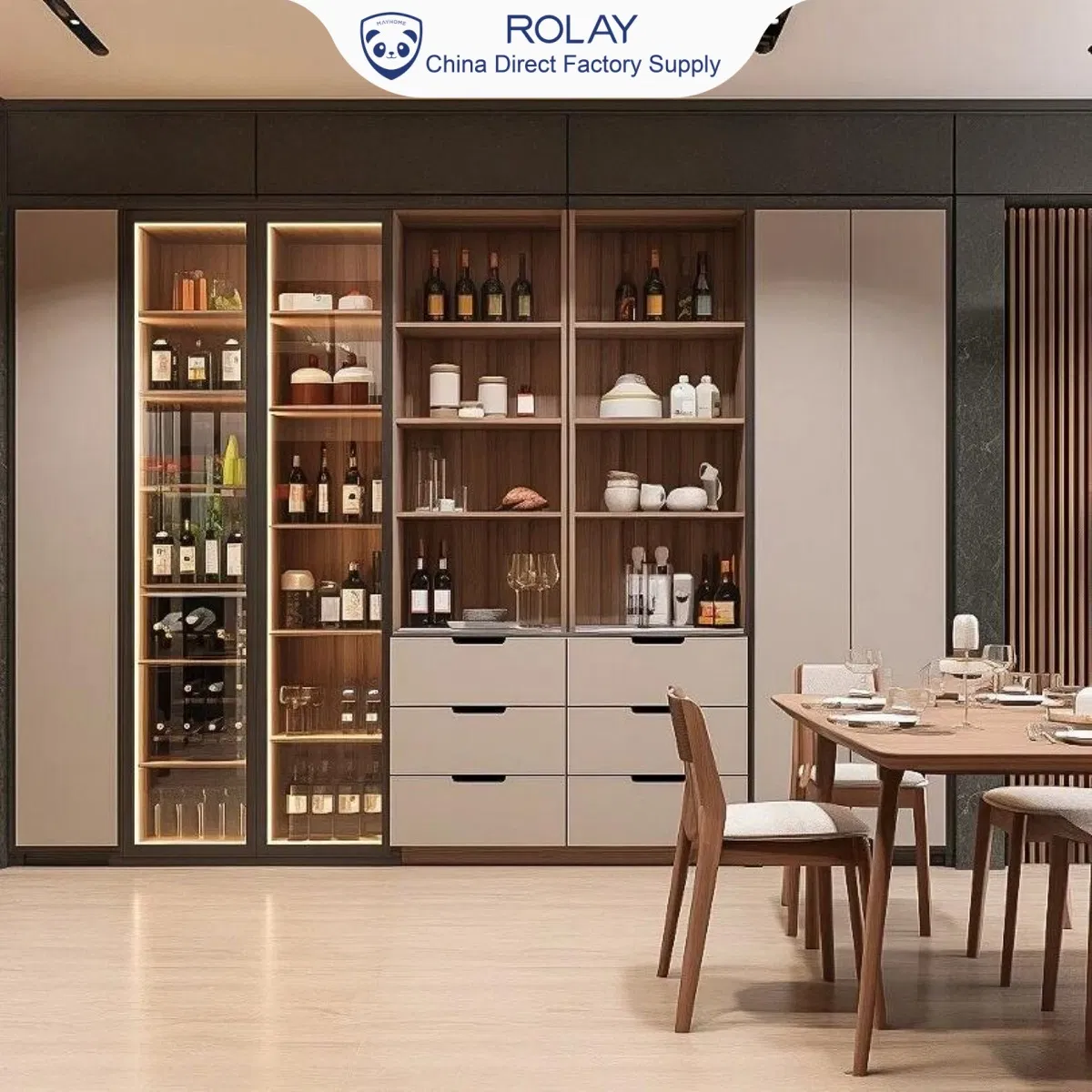 Prolonged Use Stability Hygienic Surface Treatment Modular Kitchen Cabinet System