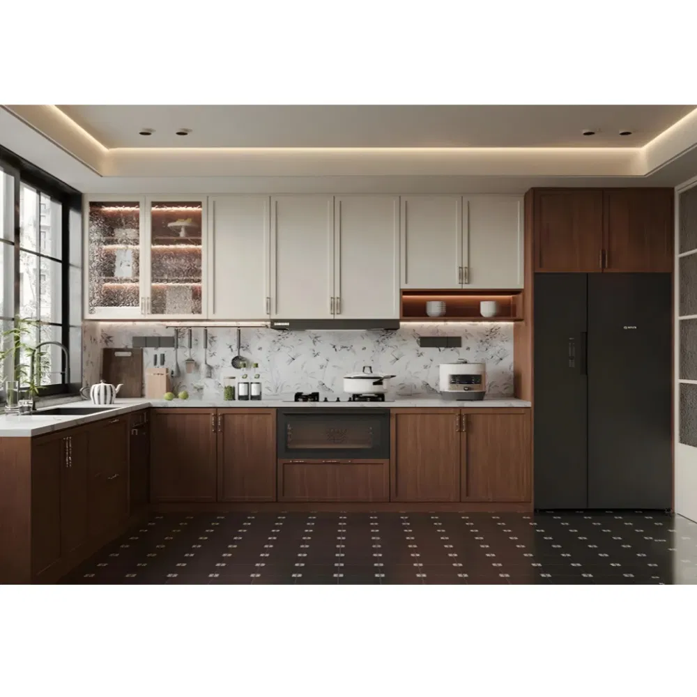 Designer Furniture New Chinese Style L-Shaped Kitchen Cabinets
