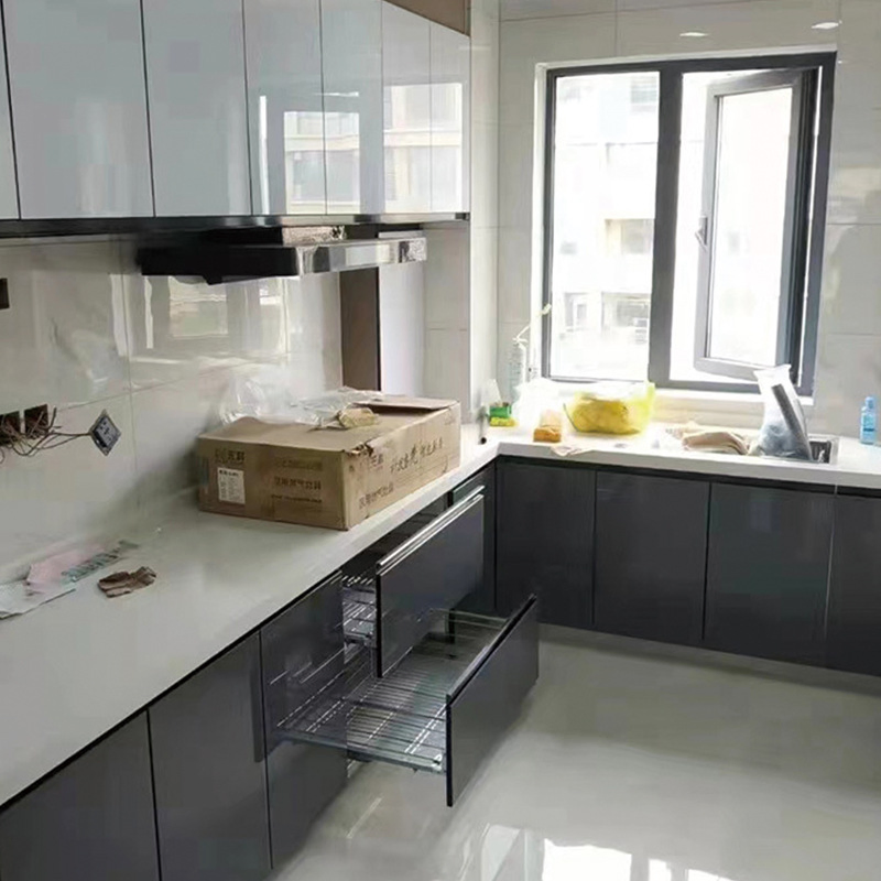 Solid Wood Shaker Style Pull-out Pantry Home Furniture Kitchen Cabinets Units