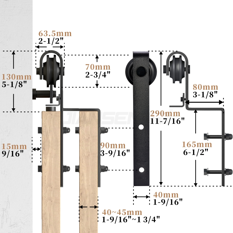 Premium Heavy-Duty Carbon Steel Sliding Barn Door Track System
