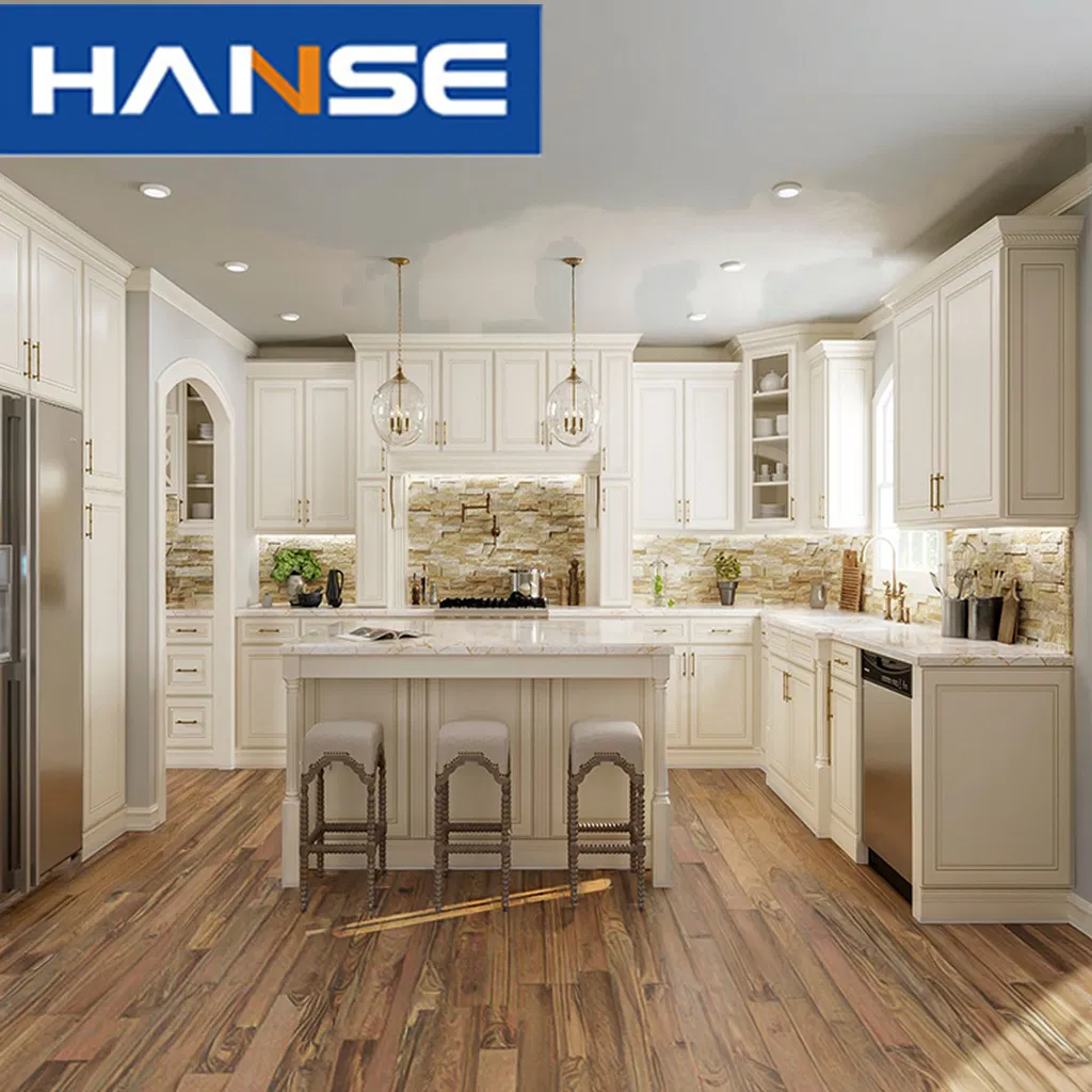Hanse Custom MDF Shaker Door Kitchen Cabinet Units Vietnam Soft Close for Building Project