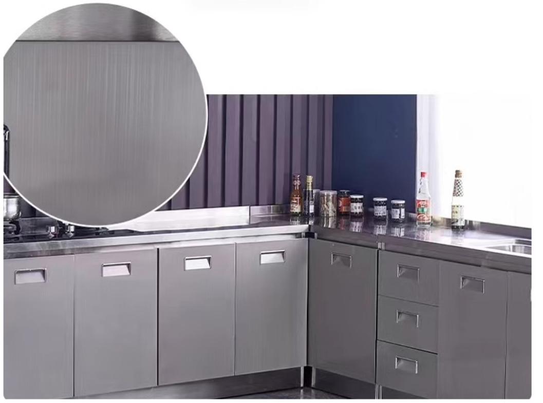 Factory Price Cabinets Made of High Gloss Stainless Steel Kitchen Storage
