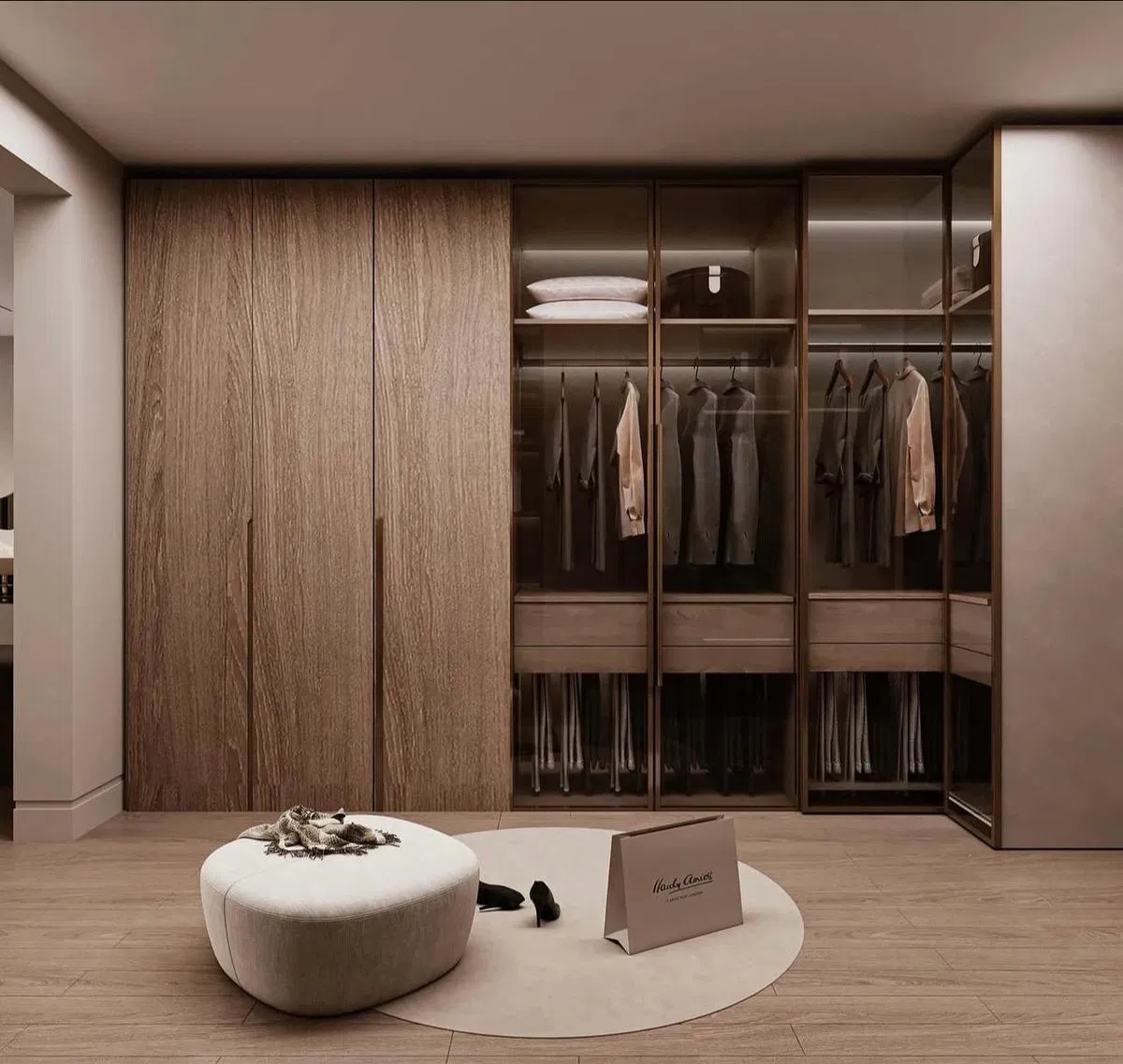 L-Shaped Closet System Expandable with Additional Units Adapt Walk in Closet