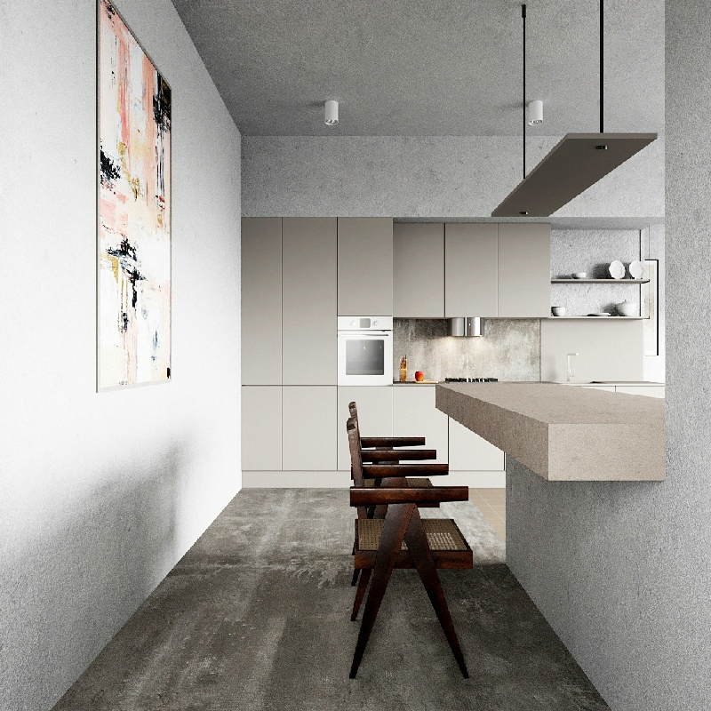 White Lacquer High Gloss Kitchen Cabinet with Kitchens