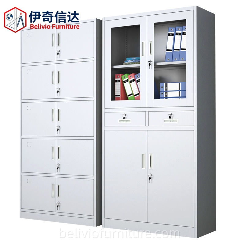 Lockable Steel Cabinet with Adjustable Shelves Multi Layers Metal Filing Cabinets Storage Cupboard Office File Cabinet