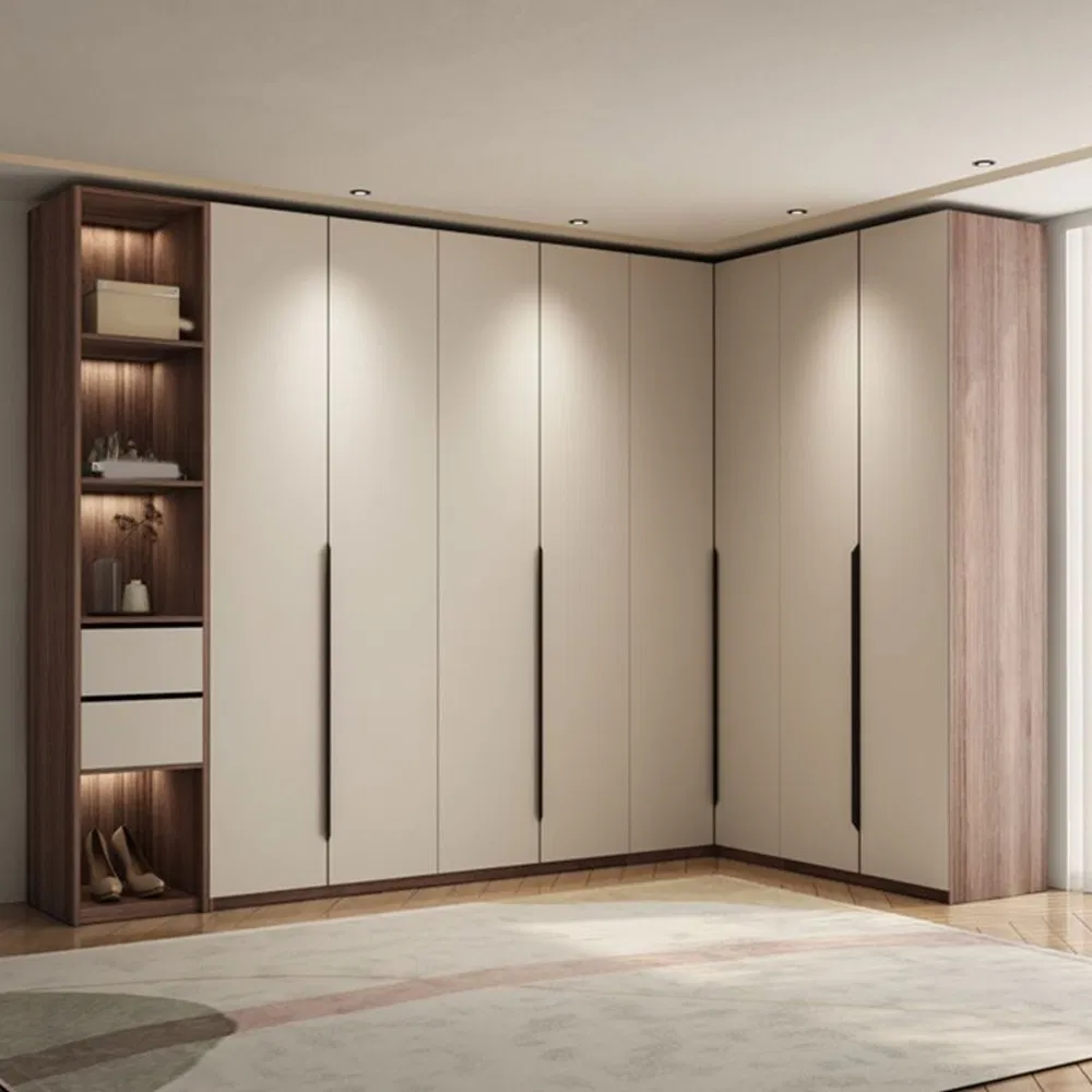 Complete Modular Wardrobe Closet System Custom Wooden Bedroom Furniture with Sliding Doors Hanging Rods Drawers and Shelves Wardrobe