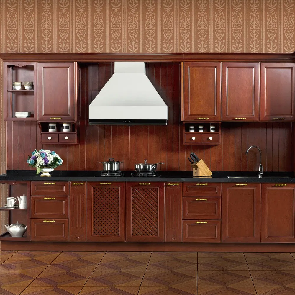 High Gloss Solid Wood Kitchen Design Cabinets Set Furniture Custom Rta Modern PVC Glossy Modular Kitchen Cabinet