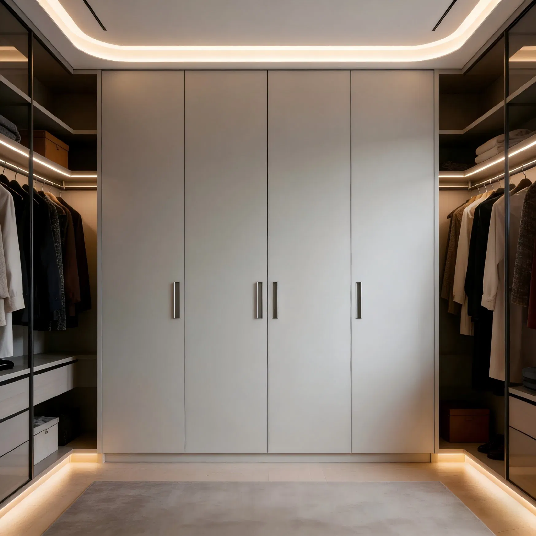 Modern Luxury Walk-in Closet System Designed for Designer Homes