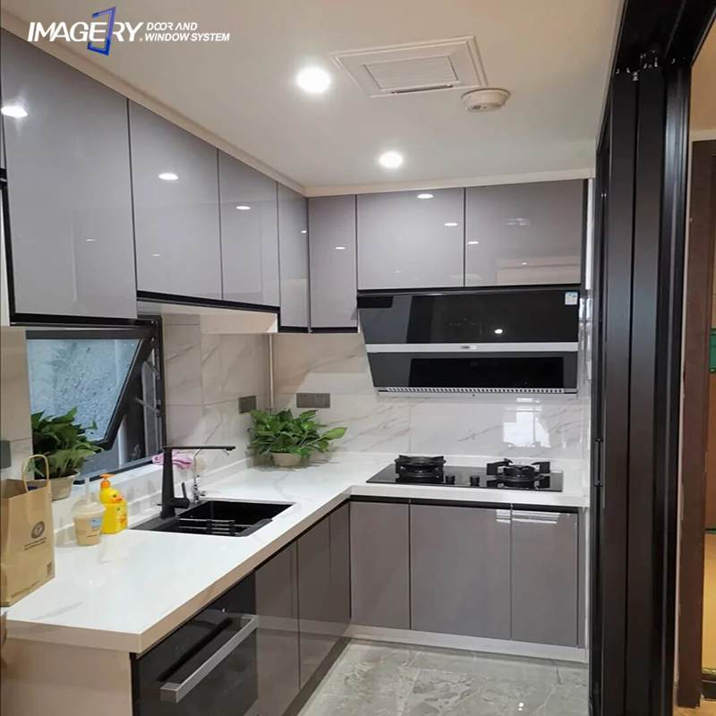 Modern Design Waterproof Aluminium Frame Kitchen Cabinet for Home