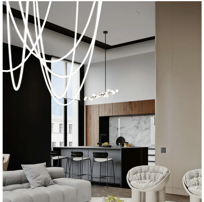 Modern Stylish Black Matte Finish Lacquer Wooden Kitchen Cabinet for Sale