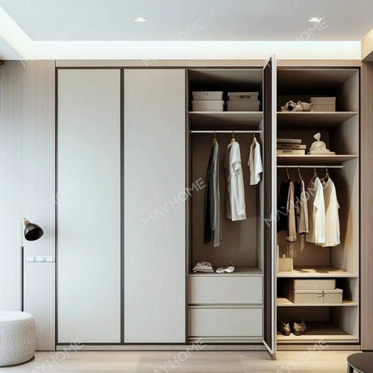 UV Protection CNC Processed Chemical Hassle Free Bedroom Closet System in China