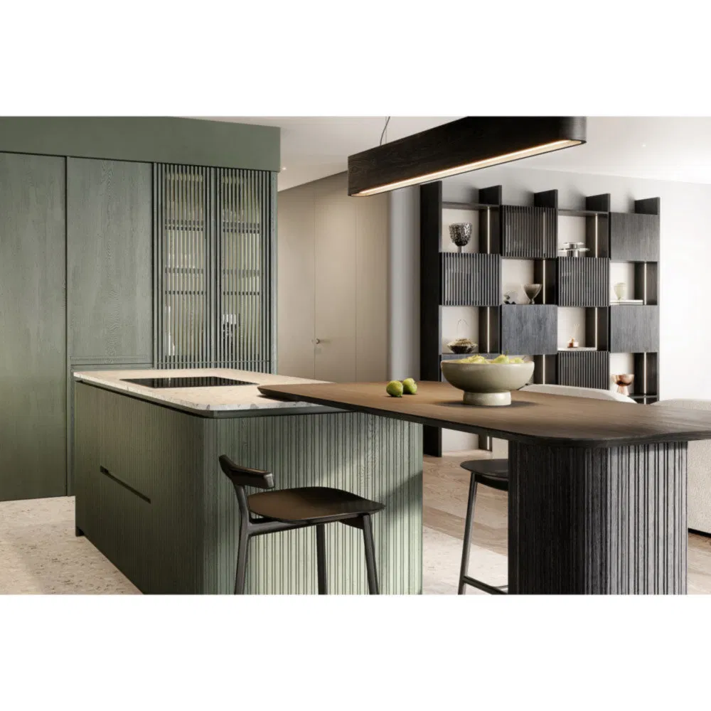 Smooth Surface Environmentally Friendly Paint Finish High Gloss Lacquer Kitchen Cabinets for Community Shared Kitchens