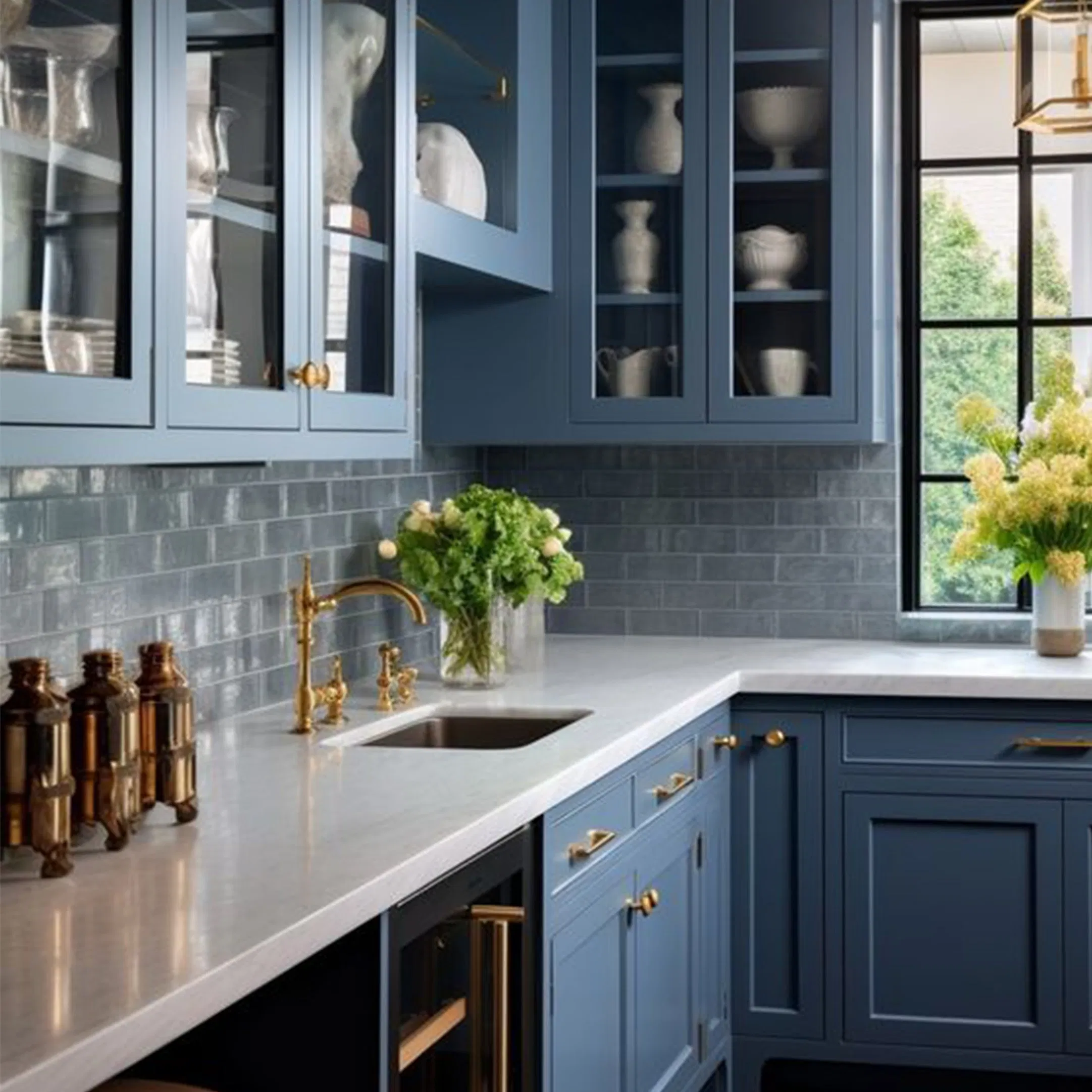 Upper Kitchen Cabinets Kitchen-Unit for Vacuum Furniture Fabricado En China Cocina Furniture