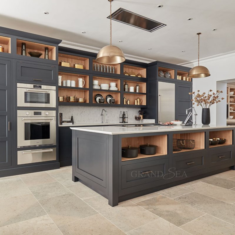 European Style 3D/4D Design Kitchen Cabinets with Aluminum Frame Glass Design Kitchen Cabinet