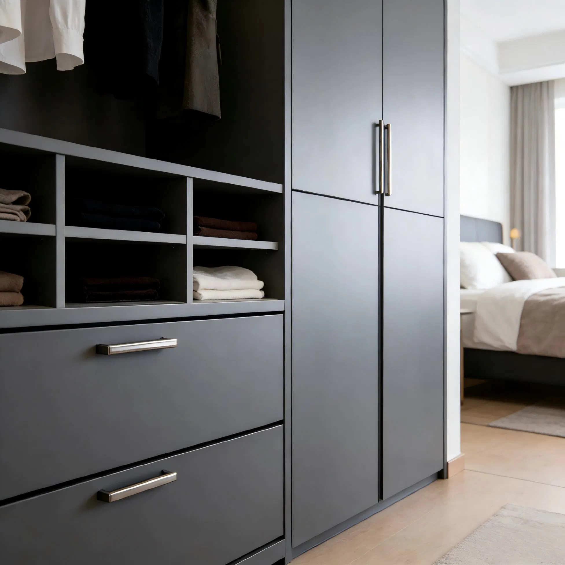 Built-in Wardrobe System Compatible with Custom Bedroom Furniture Sets
