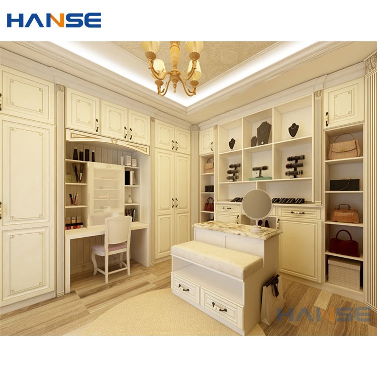 Modern Home Hotel Project Built in Wood Closets Furniture Design Custom Master Bedroom White Oak Wardrobe Closet System