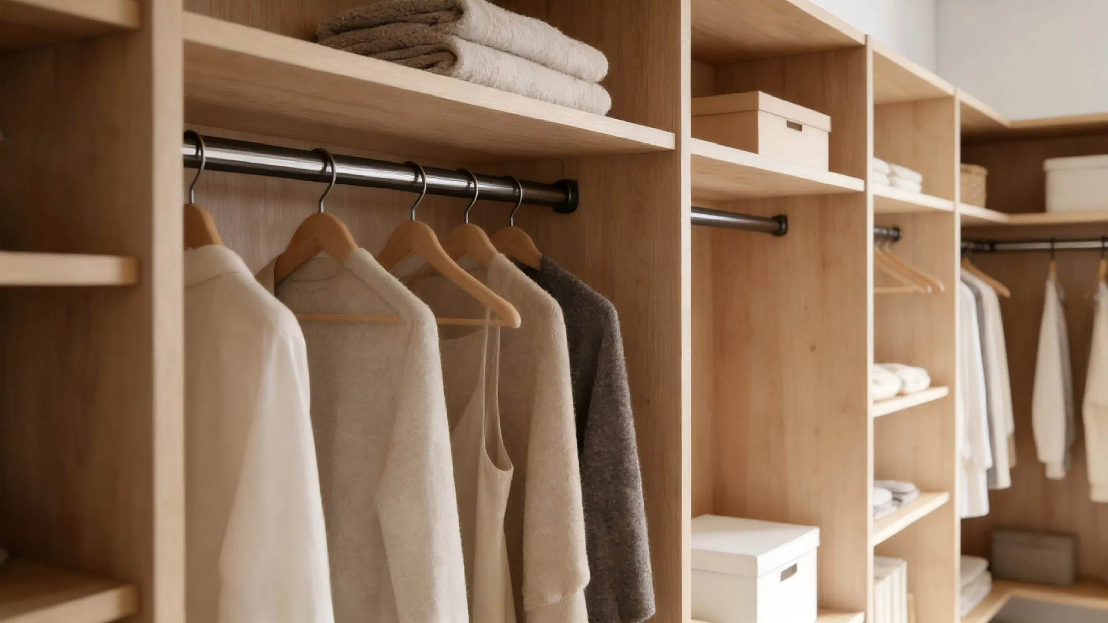 Melamine Faced MDF Walk-in Closet Cabinet System with Modular Design