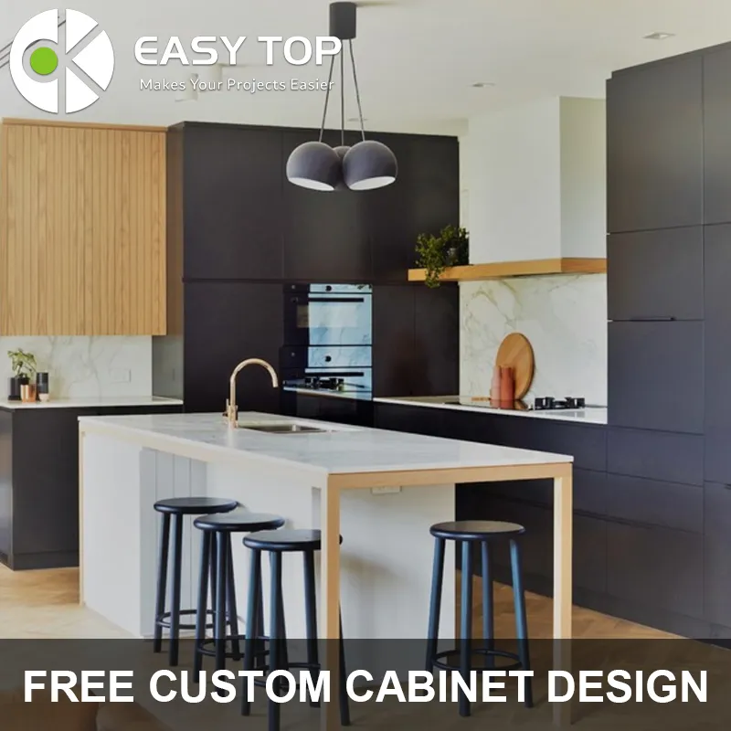 Scratch-Resistant Luxury PVC Membrane Glazed Grey Chocolate Kitchen Cabinetry MDF Kitchen Cabinet