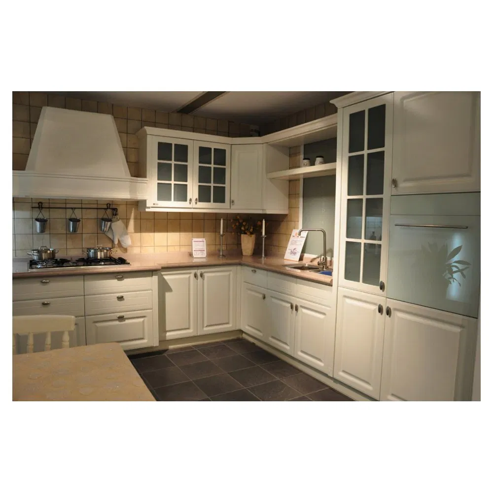 Direct Sale Modern New Home Furniture White Lacquer Finish Handleless Design Kitchen Cabinets with Kitchen Island Basic Customization