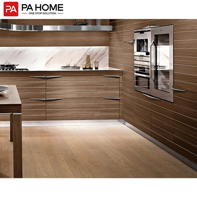 Wholesale Modern Wood Finished L Shaped Kitchen Cabinet Unit