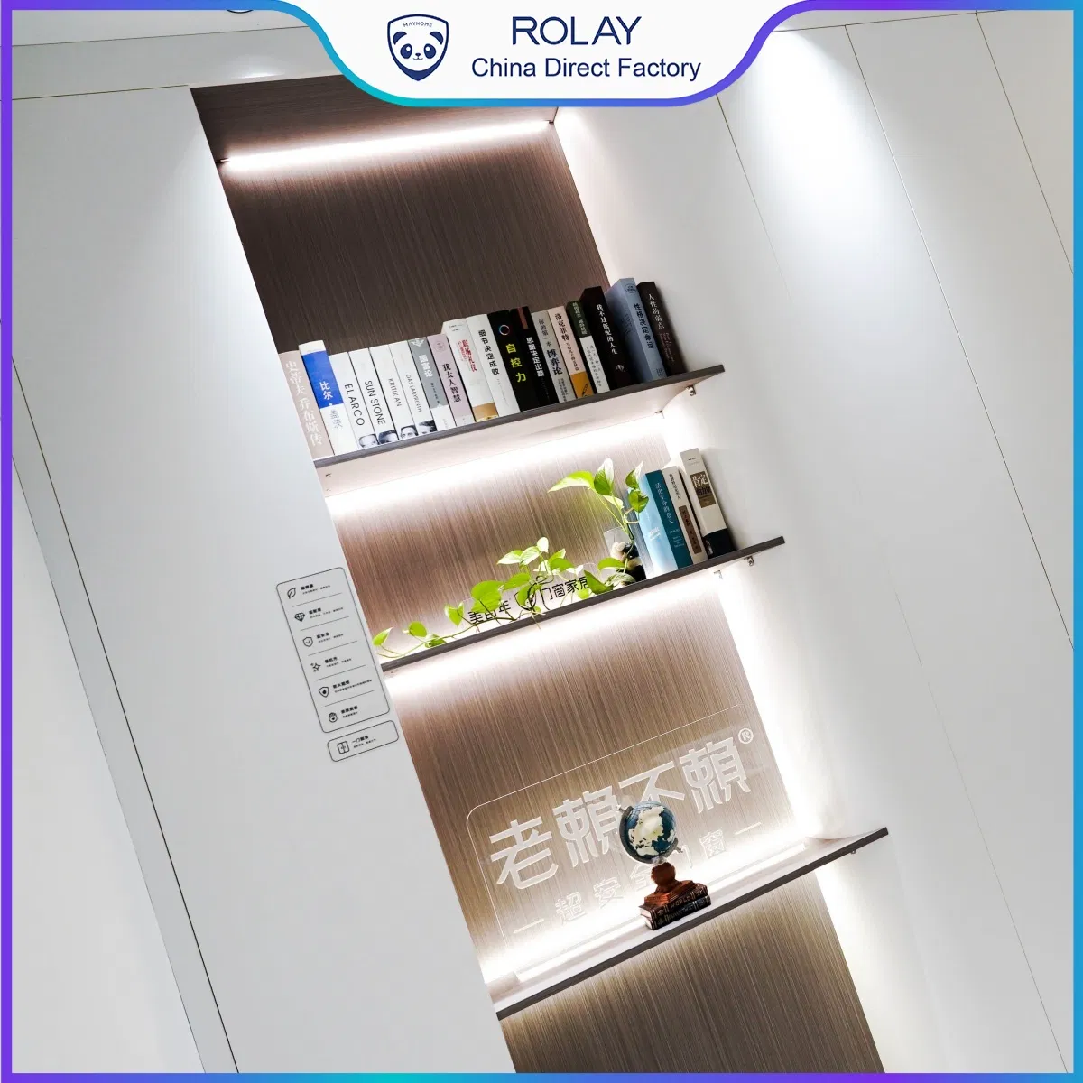 Weather Resistant Anti Scratch Surface Recyclable Material Glossy Finish Bookshelf System with Factory Price