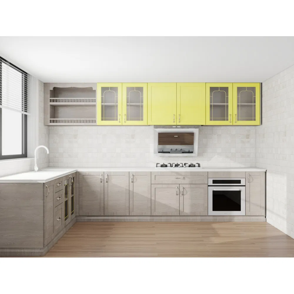 Modular Solid Wood Kitchen Cabinet System with Smart Storage Solutions