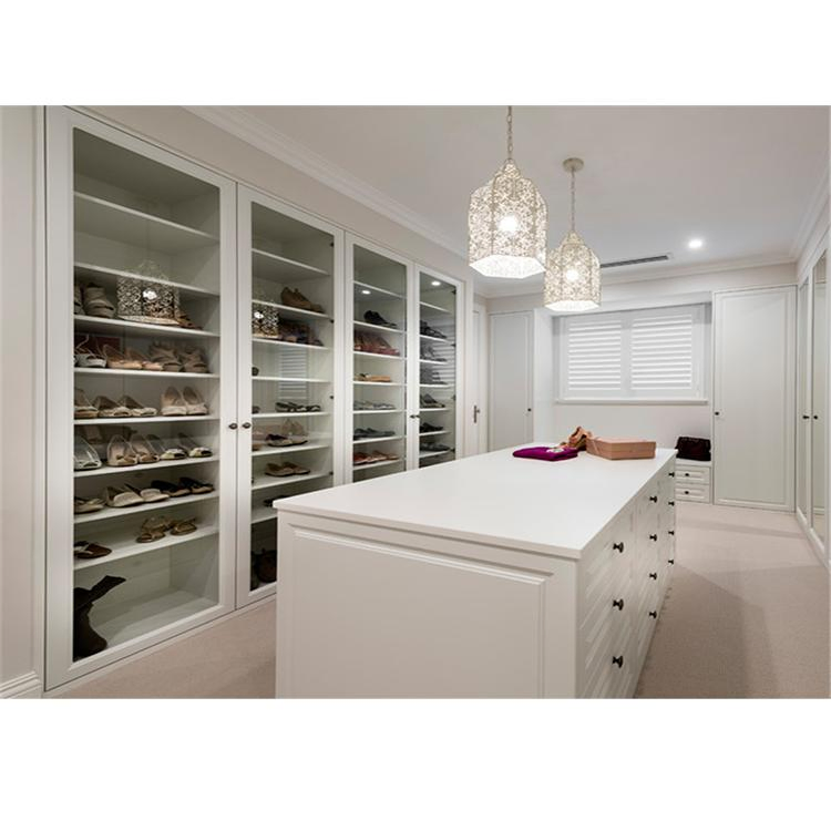 Beautiful Pivot Hinged Glass Door Display Wardrobe MDF Multi-Material Wardrobe