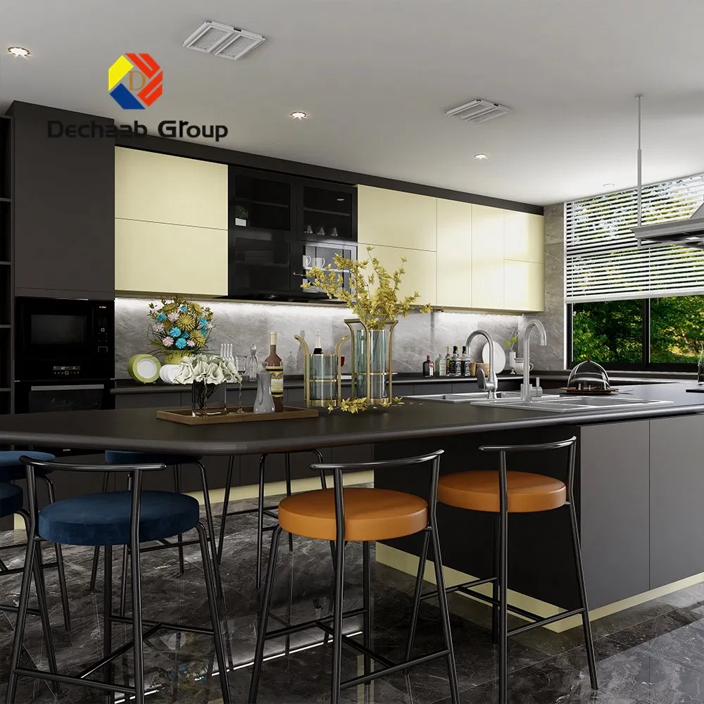 Custom Assemble Modern High Gloss UV Painting Kitchen Cabinets