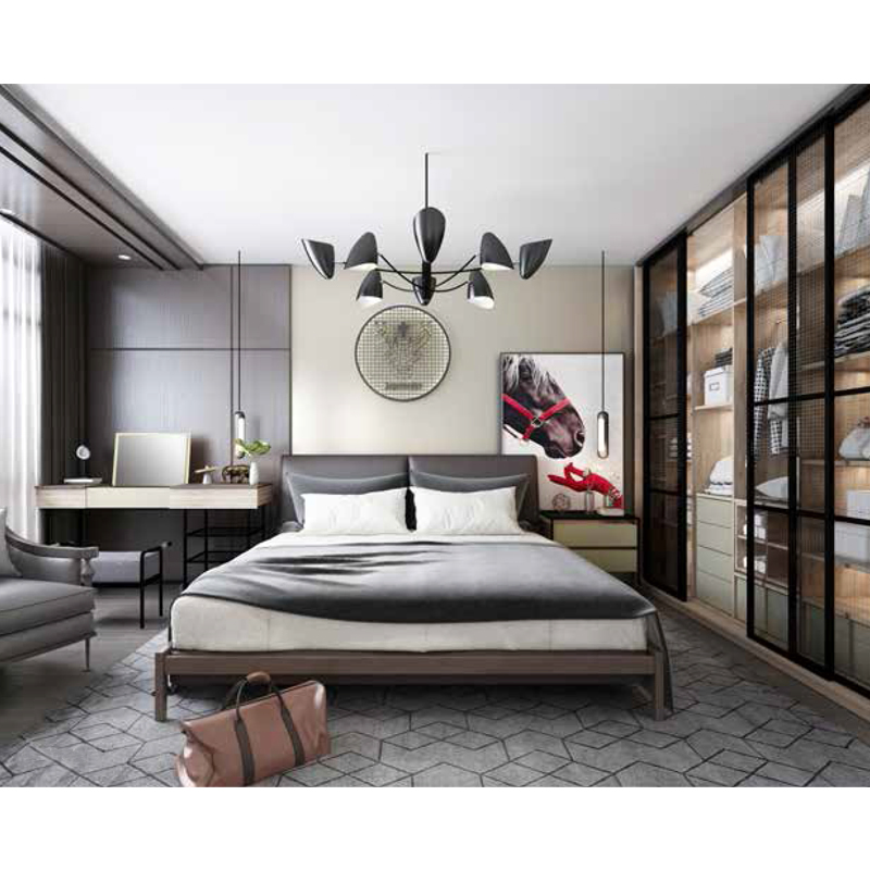 Customized Walk-in Wardrobe Luxury Closet System with Shelves and Drawers