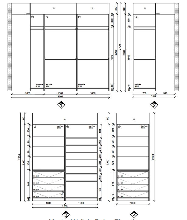 American Designs Bedroom Furniture Wardrobe Modern Style Melamine Board Aluminum Pole System Walk in Closet